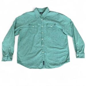 American Eagle green gingham button up shirt Size L
